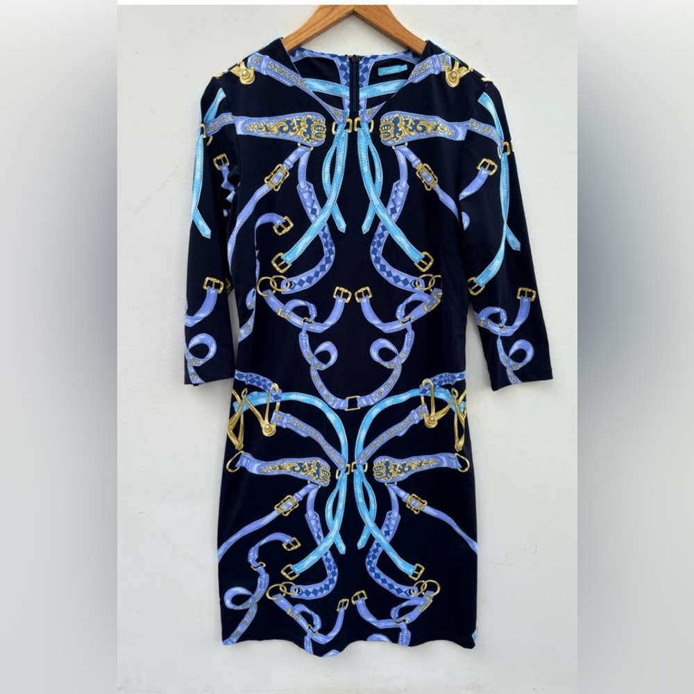 J. McLaughlin Sophia Catalina Cloth Dress Equestrian Bridle Scarf‎ Print Size:S